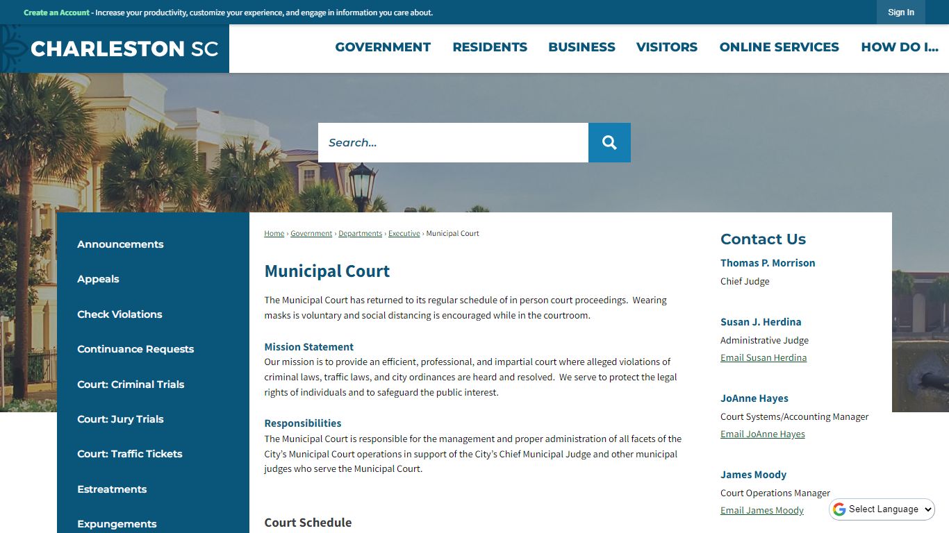 Municipal Court | Charleston, SC - Official Website